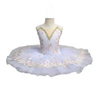 GeRRiT Nuevo Ballet Profesional Tutú Niñas Panqueque Tutú Vestido De Fiesta Bailarina Mujeres Adultas Niño Niños Traje De Danza De Ballet,Blanco,140