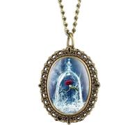 GeRRiT PocketWatchnecklace Reloj de Bolsillo pequeño con diseño de Mariposa y Flor Morada Retro para Mujer, Collar, Reloj Colgante, Regalo de cumpleaños para niñas, Rosa en un Vidrio