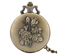 GeRRiT Reloj de Bolsillo con Colgante de Cadena y Collar con diseño de Flores