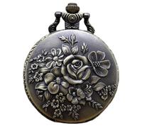 GeRRiT Reloj de Bolsillo, Flores florecientes Retro, Reloj de Bolsillo, Colgante de Bronce, Reloj con números, Collar, Reloj para Mujer con Cadena