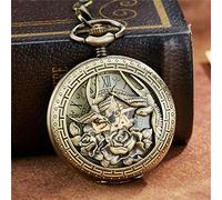 GeRRiT Reloj de Bolsillo mecánico con Esfera Romana Tallada de Flores y pájaros Vintage, Cadena de Viento Manual, Reloj mecánico para Hombre y Mujer, Reloj de Bolsillo, Regalos para la Familia