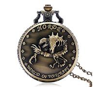 GeRRiT Reloj de Bolsillo para Hombre, Nuevo Collar de Reloj de Bolsillo con Esqueleto Horrible y Genial, Regalos para Hombres, Reloj de Pared de Reloj de Bolsillo Plateado