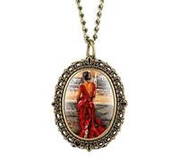 GeRRiT Reloj de Bolsillo pequeño con diseño de Mariposa y Flor Morada Retro para Mujer, Collar, Reloj Colgante, Regalo de cumpleaños para niñas, Estatua de la Libertad