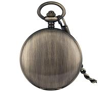 GeRRiT Reloj de Bolsillo Reloj de Bolsillo, Reloj de Bolsillo Retro Esqueleto Transparente con números Romanos mecánicos de Cuerda automática de Bronce Liso