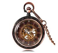 GeRRiT Reloj de Bolsillo Retro, clásico Exquisito Cobre mecánico Mano Viento Hombres Reloj Antiguo Mujeres señoras Regalo