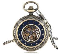 GeRRiT Reloj de Bolsillo Retro, Regalo Retro SteampunkTrendy Cuerda Manual mecánica Cobre Vintage Cadena Fresca Exquisita Hombres Cuerda Mujeres