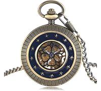 GeRRiT Reloj de Bolsillo Retro, Regalo Retro SteampunkTrendy Cuerda Manual mecánica Cobre Vintage Cadena Fresca Exquisita Hombres Cuerda Mujeres