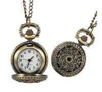 GeRRiT Reloj de Bolsillo Vintage para Mujer, Reloj de Bolsillo de aleación Retro Ahuecado con Flores, Reloj Colgante, suéter, Collar, Relojes, Reloj de Regalo para Mujer