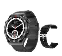 GeRRiT Reloj inteligente DT Ultra Mate 2023 para hombre, 454 x 454, pantalla HD, reloj de pulsera, Bluetooth, brújula, GPS, seguimiento de ruta, NFC, ECG 100+, modo deportivo. (metal negro)
