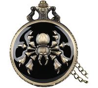 GeRRiT Reloj Steampunk de Lujo con diseño Hueco de araña, Colgante de Cadena con Esfera Negra, Reloj de Bolsillo para Hombre, Regalo, envío Directo