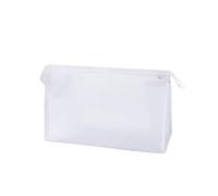GeRRiT Travel Pouches Transparent Mesh Makeup Case Organizer Storage Pouch Casual Zipper Toiletry Wash Bags Make Up Women Travel Cosmetic Bag (Color : Bianco)