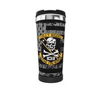 GeRRiT Vfa-103 Jolly Rogers - Taza de viaje de acero inoxidable con popote aislada al vacío para mantener el frío