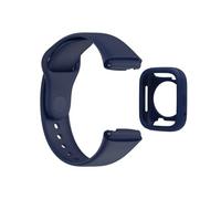 GerRit yzw6688 Correa de silicona Compatible con Watch 3 Active/Lite pulsera + funda protectora(Navy Blue Bundle)