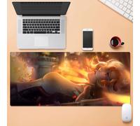 GeRRiTL Overwatch - Alfombrilla de mouse para juegos, tamaño XXL, grande, larga, para teclado, computadora, laptop, oficina, bordes cosidos de goma antideslizante (Angela Ziegler 1)