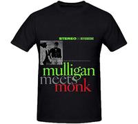 Gerry Mulligan Mulligan Meets Monk Funk Men Crew Neck Design tee Shirts Black XL