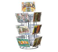 Gerso Expositor de sobremesa giratorio para postales - 12 compartimentos - formato horizontal 150x105 mm (A6) - color plateado