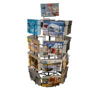 Gerso Expositor de tarjetas expositor de postales 24 motivos 105x150mm apaisado giratorio