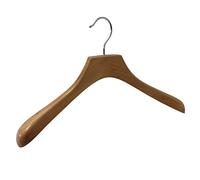 GERSO Perchas Deluxe de Madera de Haya - Juego de 5 Perchas de Lujo sin Barra para Pantalones, 42 cm Ancho, Resistentes y Elegantes para Ropa