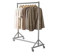 GERSO Perchero industrial profesional con ruedas regulable en altura 115-185 cm muy estable capacidad hasta 150 kg barra cromada con freno