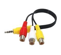 GERUI 1 cable adaptador jack de 3,5 mm a 3 conectores RCA hembra, 22 cm