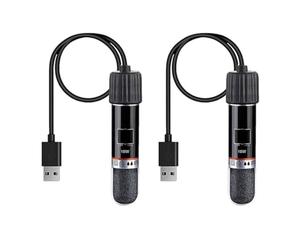 GERUI 2 calentadores de acuario USB de 10 W, mini varilla de calefacción de acuario con termostato, calentador de tortuga para acuarios pequeños para agua salada y agua dulce