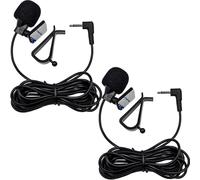GERUI 2 micrófonos externos de 3,5 mm con cable de montaje de 3 m, micrófono externo para la cabeza del coche, radio estéreo con Bluetooth, GPS y DVD, Plug and Play (2)