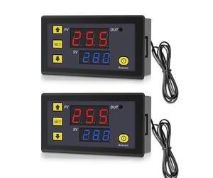 GERUI 2 unidades de regulador de temperatura digital W3230 20 A DC 12 V, termostato digital, interruptor de temperatura de 50 - 120 ℃ con sensor NTC 10 K.