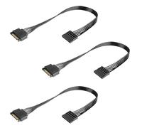 GERUI 3 cables adaptadores de extensión de alimentación SATA de 15 pines | Conector SATA a conector, cable plano, para fuente de alimentación de disco duro, HDD, SSD, grabadora de DVD