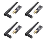 GERUI 4 unidades NRF24L01 + PA + LNA, módulo transceptor inalámbrico, 2,4 G 1100 m RF, se puede aplicar punto a punto o formar una red de estrellas, con antena SMA compatible con Arduino