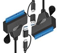 GERUI - Adaptador USB 3.0 a SATA a USB 2 en 1 USB C/3.0 a III para disco duro HDD y SSD de 2,5"