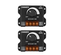 GERUI Controlador de atenuación de tiras de luz LED, controlador PWM DC 12V-24V 30A 360W, botón de atenuación para ajustar el brillo, interruptor de ENCENDIDO/APAGADO, carcasa de aluminio negro, para