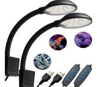 GERUI Luz de acuario de espectro completo 7 W, iluminación para acuarios 20-40 cm