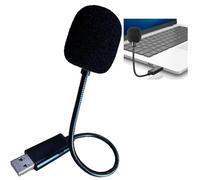 GERUI Micrófono USB pequeño, mini micrófono para PC portátil, con cuello de cisne y tarjeta de sonido USB, compatible con Mac, Plug & Play, micrófono de condensador ideal para trabajo remoto y cursos