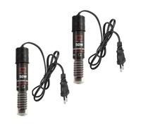 GERUI Mini barra calefactora para acuarios, 50 W, 2 unidades, termostato, calentador de tortuga para acuarios pequeños, para agua salada y agua dulce, con cable de alimentación de 99 cm (2)