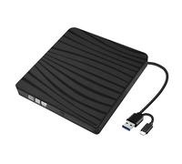GERUI Unidad de DVD externa, USB 3.0 y Type-C, portátil, grabadora de CD, DVD +/-RW, unidad óptica, unidad externa para ordenador portátil con Win11/Win10/Win8/Apple MacPro/MacBook/OS