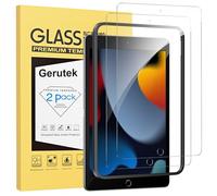Gerutek [2 Piezas Protector Pantalla para iPad 10.2", Cristal Templado para iPad 9/8/7 Generación (2021/2020/2019 Modelo), con Marco de Instalación Fácil, Antiarañazos, Sin burbujas, HD Transparente