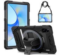 Gerutek Funda Anticaída para Honor Pad X9 / Honor Pad X8 Pro 11.5 Pulgadas 2023, Carcasa Rugosa con Soporte 360° Giratorio, Correa de Mano/Hombro, Funda Antichoque para Honor Pad X9/X8 Pro 11.5, Negro