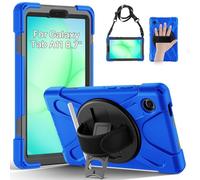 Gerutek Funda Anticaída para Samsung Galaxy Tab A11 8.7 Pulgadas 2025, Azul | SM-X130/X133/X135, Carcasa Rugosa con Soporte 360° Giratorio, Correa de Mano/Hombro, Bolígrafo, Funda para Galaxy Tab A11 8.7