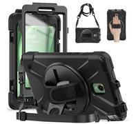 Gerutek Funda Anticaída para Samsung Galaxy Tab Active 5 2024 / Active 3 2020, 8 Pulgadas, Funda Resistente con Protector de Pantalla, Soporte 360° Giratorio, Correa de Mano/Hombro, Portalápiz, Negro