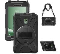 Gerutek Funda Anticaída para Samsung Galaxy Tab Active 5 2024/Tab Active 3 2020, 8 Pulgadas, (SM-X300/X306B/T570/T575), Carcasa Rugosa con Soporte Giratorio, Correa de Mano/Hombro, Portalápiz, Negro