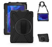 Gerutek Funda Anticaída para Samsung Galaxy Tab Active5 Pro / Active4 Pro/Active Pro (2025/2022/2019), 10.1 Pulgadas, Carcasa Rugosa con Soporte Giratorio, Correa de Mano/Hombro, Portalápices, Negro