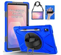 Gerutek Funda Anticaída para Samsung Galaxy Tab S11 2025 11 Pulgadas, SM-X730/SM-X736B, Carcasa Rugosa con Soporte 360° Giratorio, Correa de Mano/Hombro, Portalápices, Funda para Galaxy Tab S11, Azul