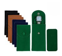 GeryVtee 8 bolsas de terciopelo para reloj, bolsa portátil para reloj, bolsa de almacenamiento de reloj individual, bolsa de regalo de lujo con botón a presión para organizador de relojes de joyería