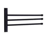 GERZ Toallero de 2 Brazos de Acero Inoxidable con Soporte para Pared, para baño o baño, Color Negro Mate