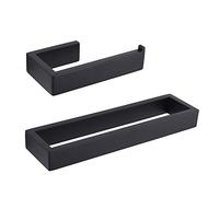 GERZWY Juego de 2 Accesorios de baño Sus 304 de Acero Inoxidable para Papel higiénico, toallero, Soporte de Pared, Color Negro Mate