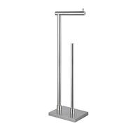 GERZWY Soporte de Papel higiénico de pie con Reserva, de Acero Inoxidable Sus 304, Pedestal Resistente al óxido, Soporte para Rollo de Papel higiénico, Soporte de Suelo, Moderno Acabado Cepillado