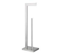 GERZWY Soporte de Papel higiénico de pie con Reserva, Soporte para Rollos de Papel higiénico de Acero Inoxidable Sus 304, Soporte de Almacenamiento de Suelo, Acabado Cepillado DZY004-LS