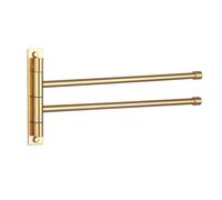 GERZWY Toallero con Brazo oscilante para baño, 2 Brazos, Montaje en Pared, de Acero Inoxidable, Organizador de Toallas, Acabado Dorado