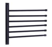 GERZWY Toallero con Brazo oscilante para baño, Soporte para Toallas de baño con 6 Brazos, Organizador de Toallas de Acero Inoxidable Sus 304, Color Negro Mate, HYG06-BK