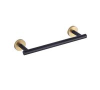 GERZWY Toallero de baño de 12 pulgadas, estilo redondo moderno SUS 304, de acero inoxidable, montaje en pared (negro y dorado)